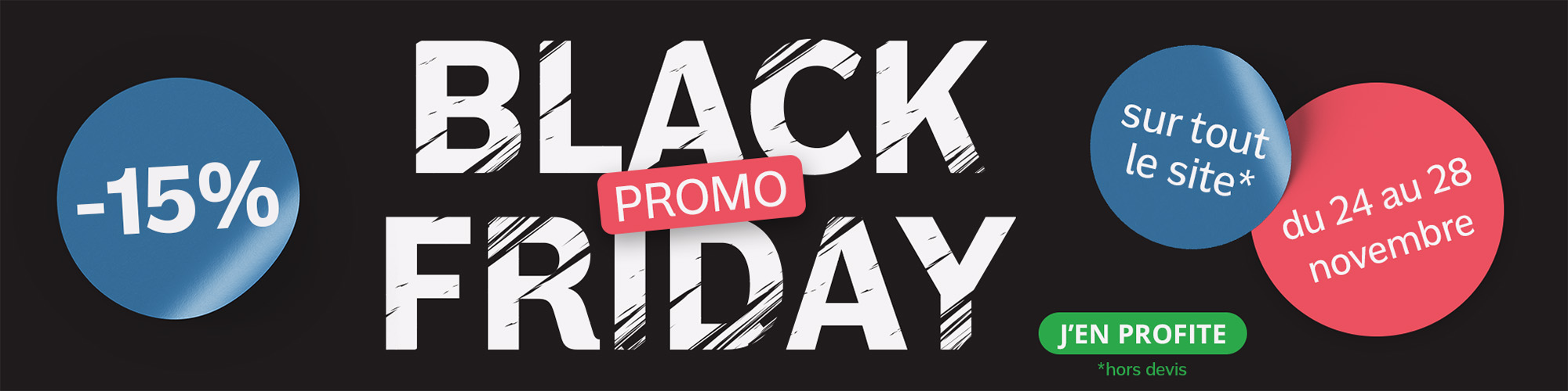 black friday -15% sur tout le site Veoprint impression et goodies
