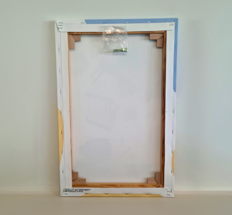 vu arrière du tableau permettant de voir le châssis en bois