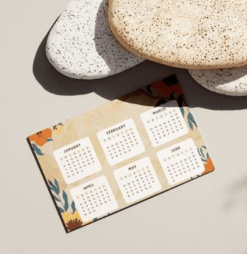 calendrier de poche visuel