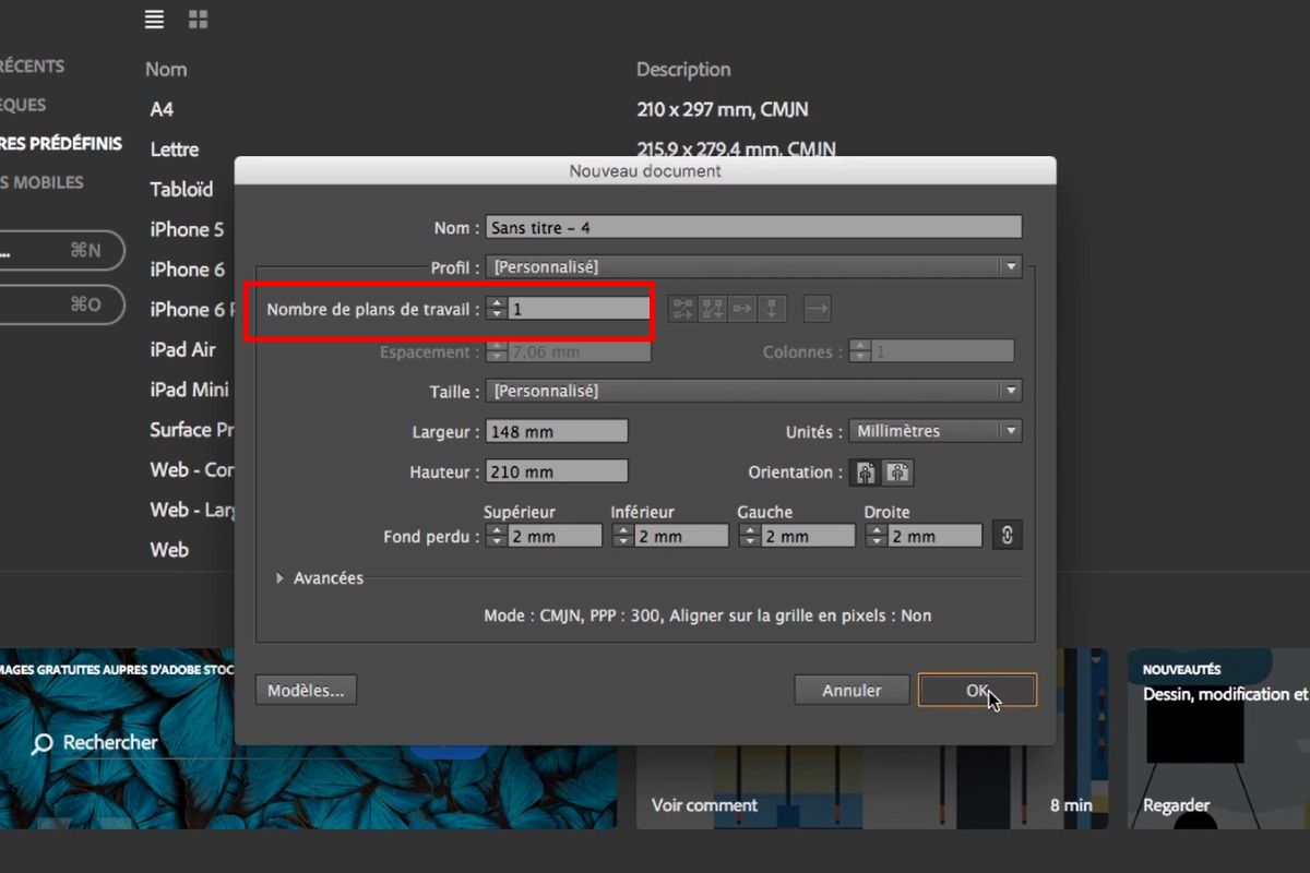 cr&eacute;er document illustrator
