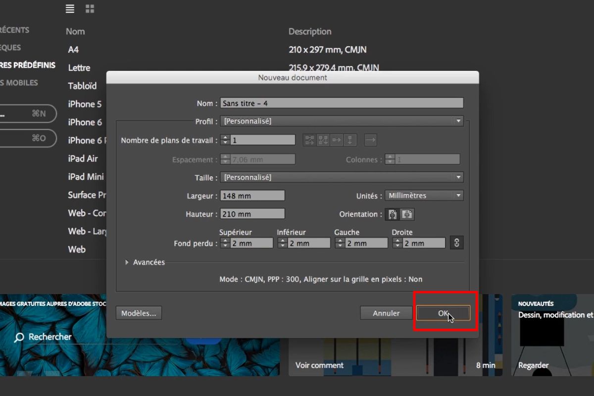 comment cr&eacute;er une fichier sur illustrator