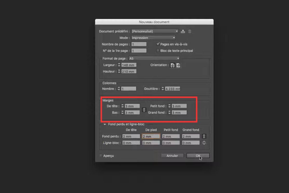 cr&eacute;ation fichier impression indesign