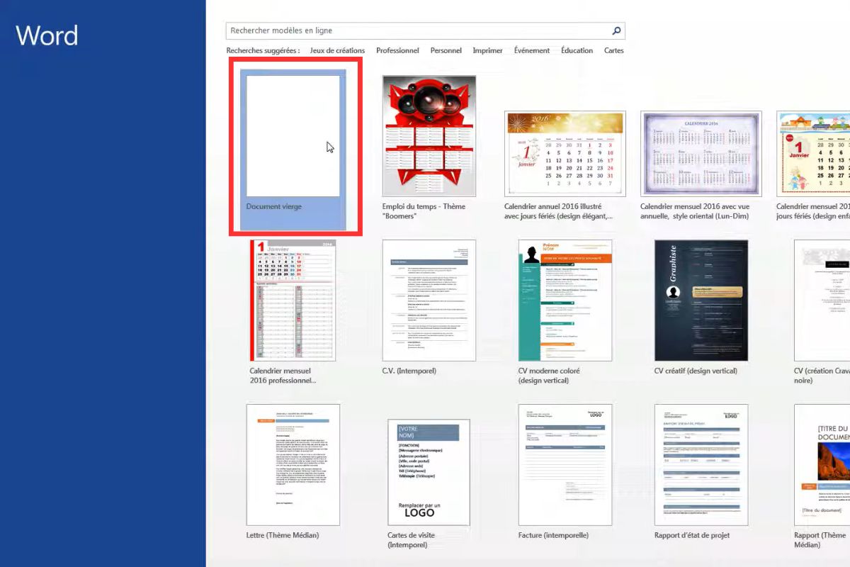 creer fichier impression sur word