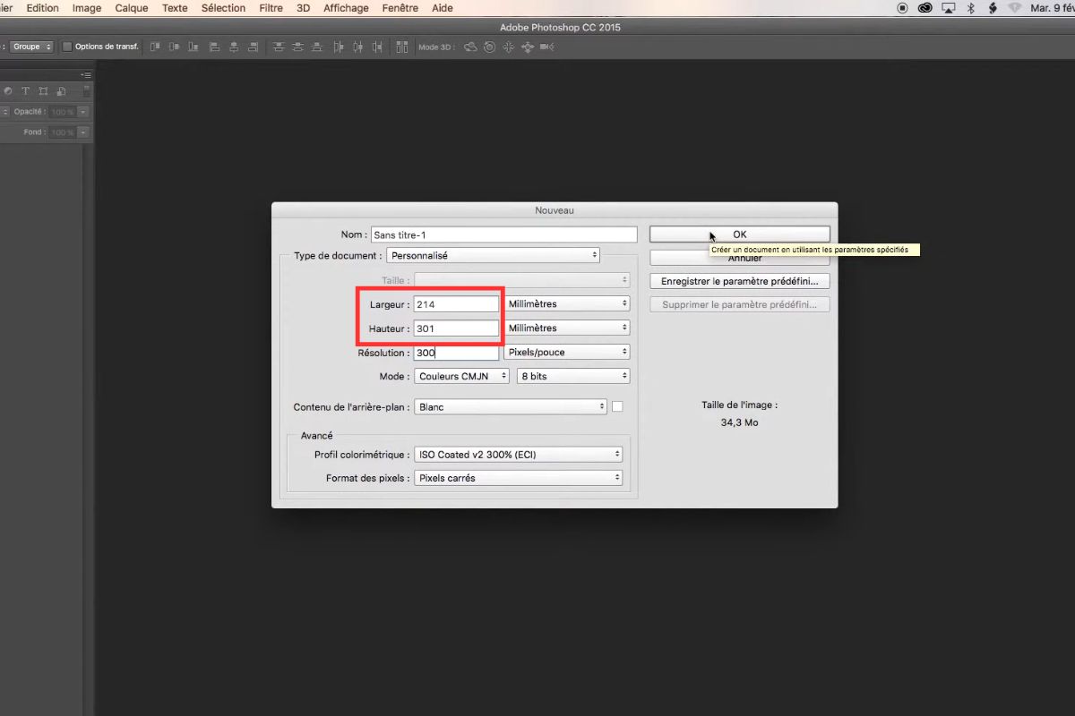 tuto cr&eacute;ation fichier photoshop
