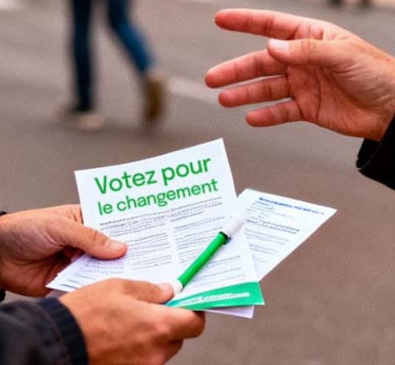 distribution de supports imprim&eacute;s politiques