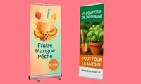 Kakemono type roll up, enrouleur, x-banner ou l-banner